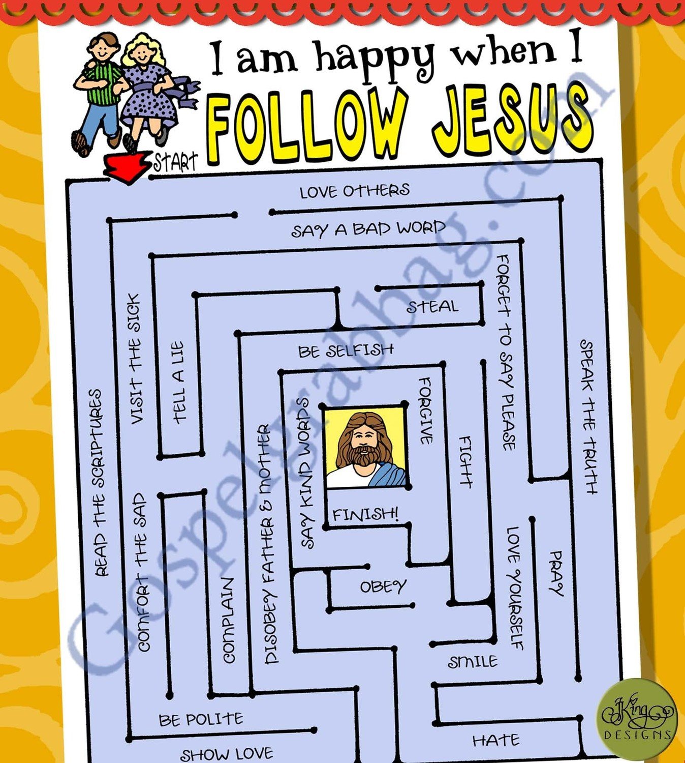 I Am Happy When I Follow Jesus decision maze | Handout Activities ...