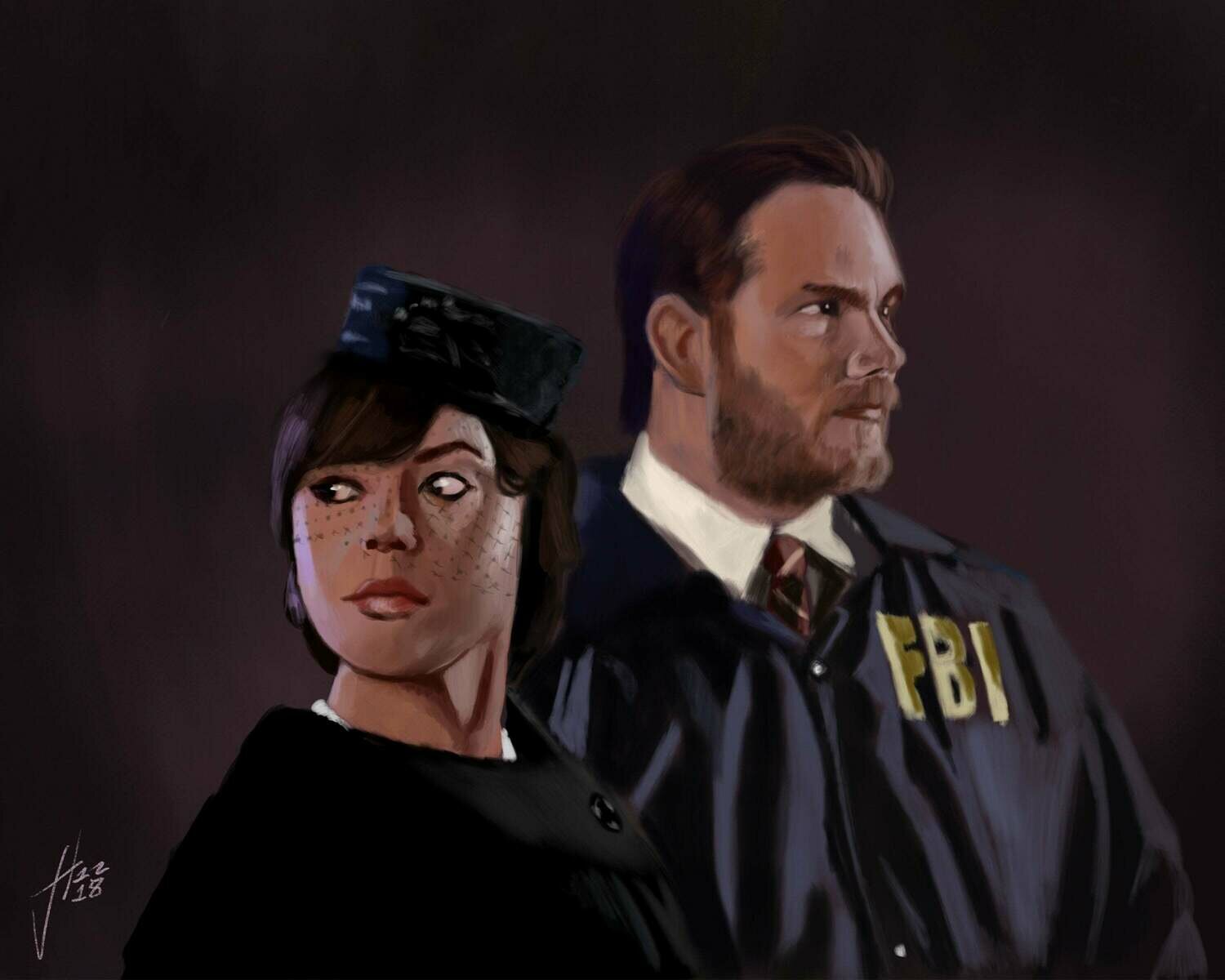 Chris Pratt and Aubrey Plaza as Andy Dwyer and April Ludgate as Burt Macklin and Janet Snakehole on Parks and Recreation Print Chris Pratt and Aubrey Plaza as Andy Dwyer and April Ludgate as Burt Macklin and Janet Snakehole on Parks and Recreation Print
