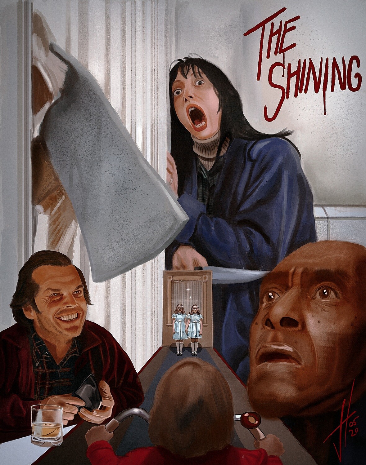 The Shining Grady Twins Drawing Print The Shining Grady Twins Drawing Print