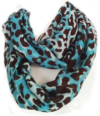 Teal brown leopard prints infinity scarf Teal brown leopard prints infinity scarf