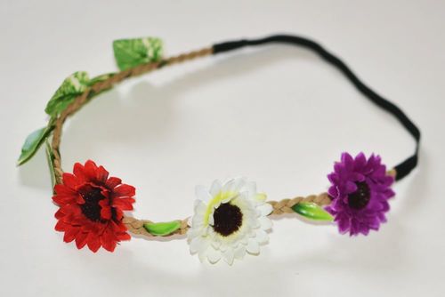 Artificial flowers elastic headband Artificial flowers elastic headband