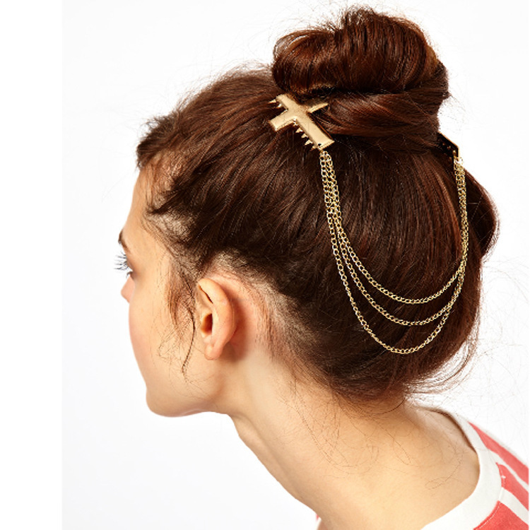 Shiny cross double hair comb Head Chains MooseGirl Australia