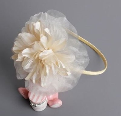 Champagne large pom flower headband Champagne large pom flower headband