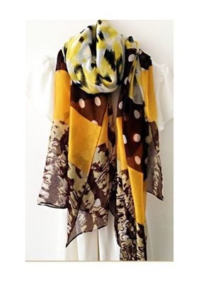 Yellow brown mixed colour long scarf Yellow brown mixed colour long scarf