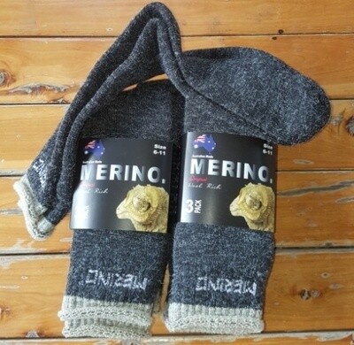 3pair packs dark grey colour Merino Socks - made in Australia, from Australian merino sheep fibre. 3pair packs dark grey colour Merino Socks - made in Australia, from Australian merino sheep fibre.