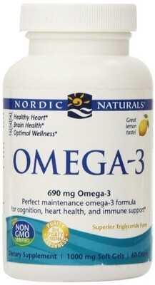 Omega-3 Purified Fish Oil Lemon - 60 Capsules Omega-3 Purified Fish Oil Lemon - 60 Capsules