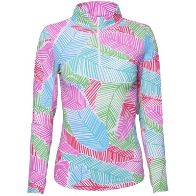 Ibkul Marley L/S Mock Pink/Multi - XS Ibkul Marley L/S Mock Pink/Multi - XS