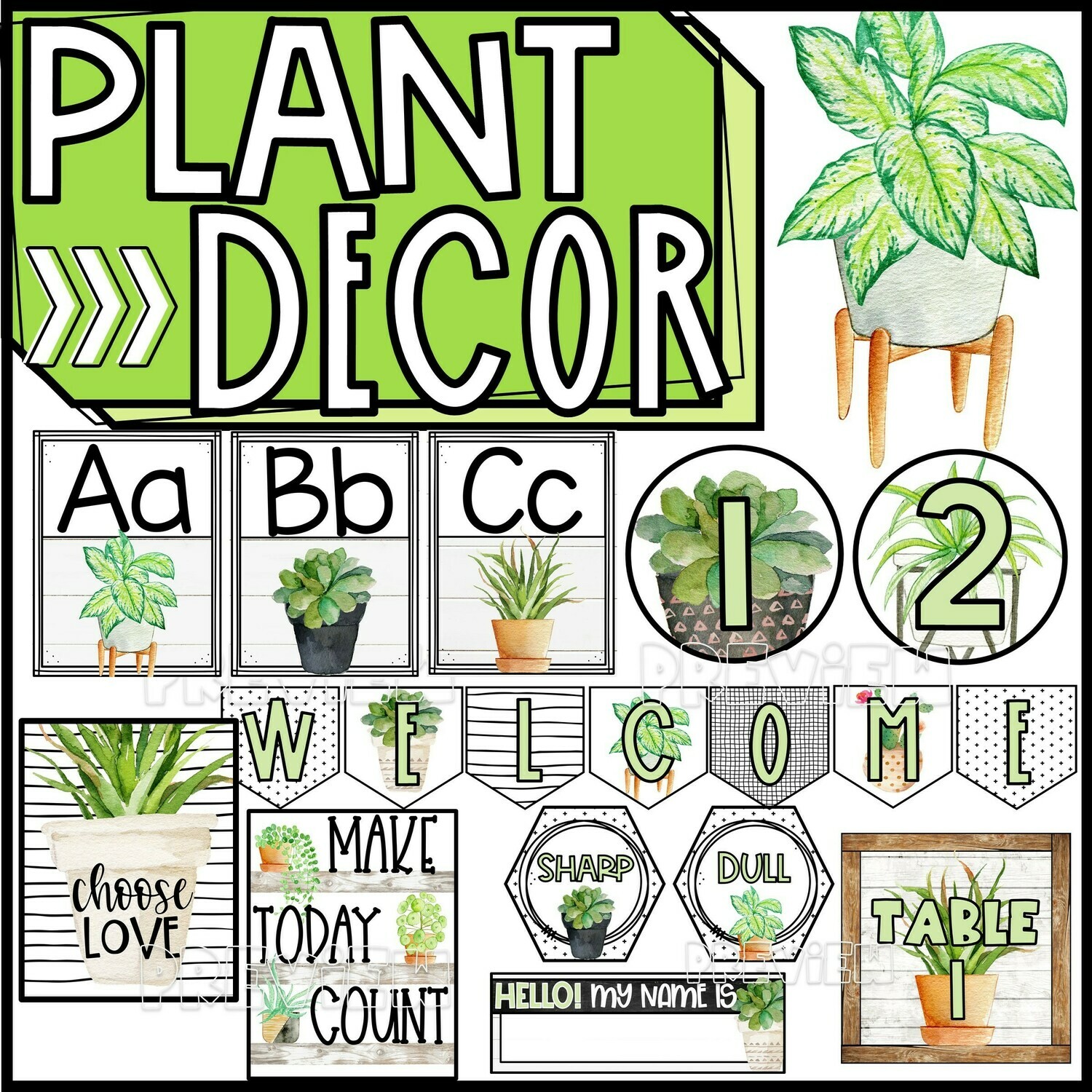 Plant Classroom Decor Bundle