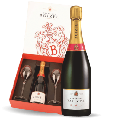 Boizel Brut Reserve with 2 Champagne Flutes - GIFTBOX 00028