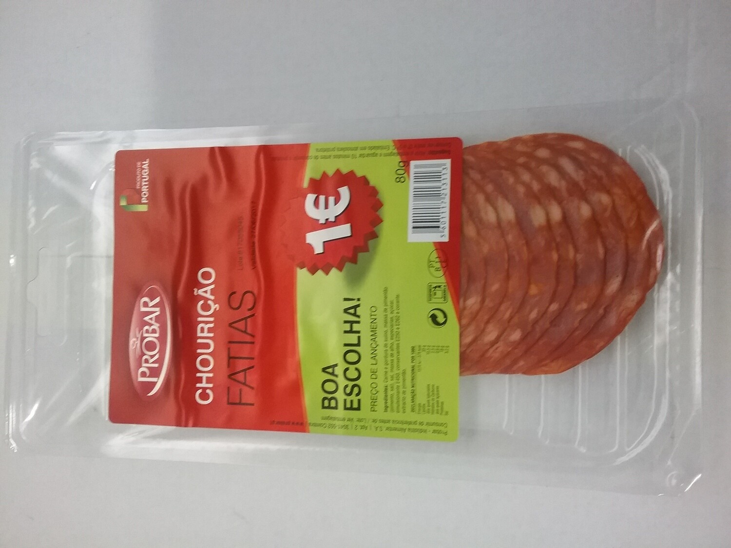 CHOURIÇÃO PROBAR FATIADO 80g