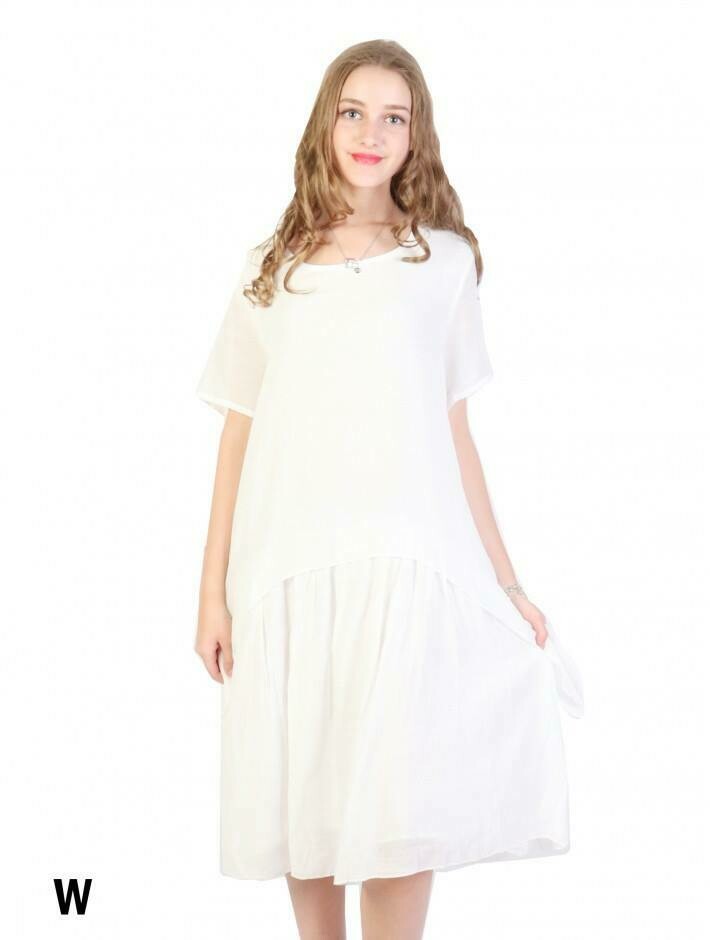 Layered Shift Dress (white) Layered Shift Dress (white)