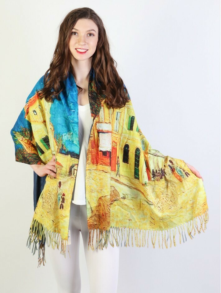 Painting Printed Scarf Shawl Painting Printed Scarf Shawl