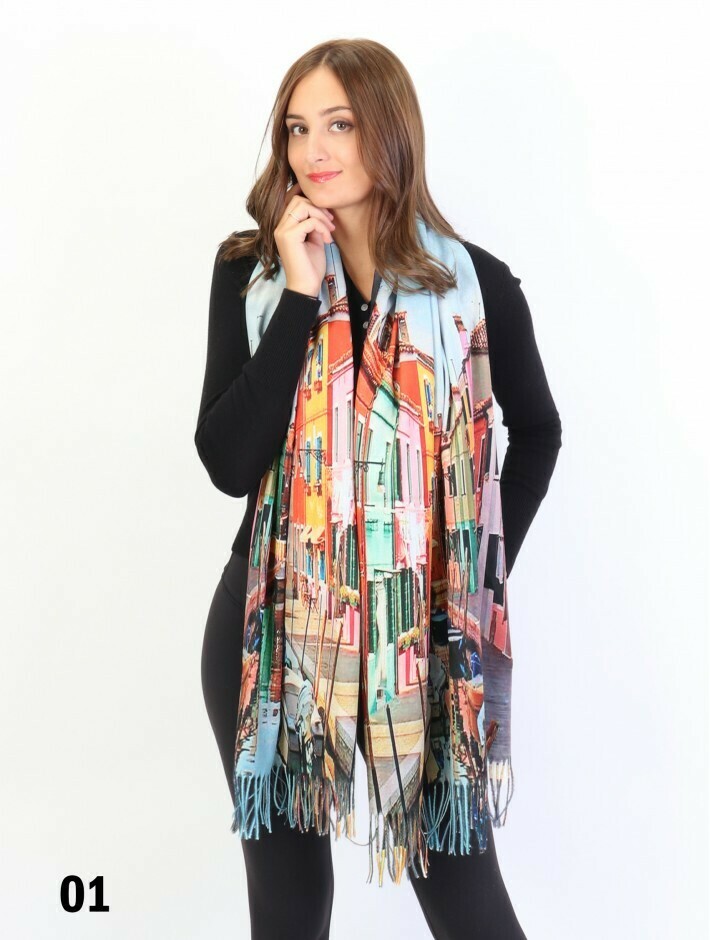 Painting Printed Art Scarf Shawl Painting Printed Art Scarf Shawl