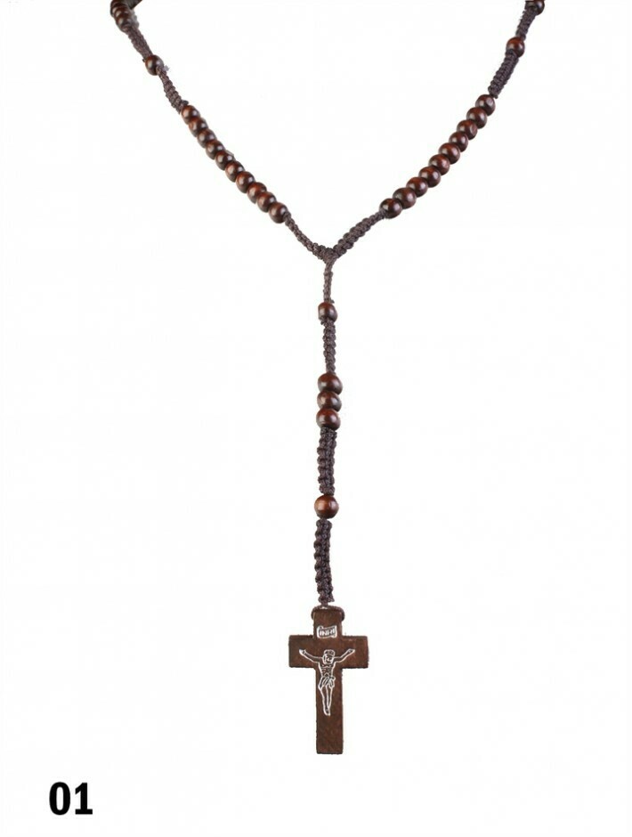 730-20-BR035 Beaded Wooden Rosary Chain 730-20-BR035 Beaded Wooden Rosary Chain