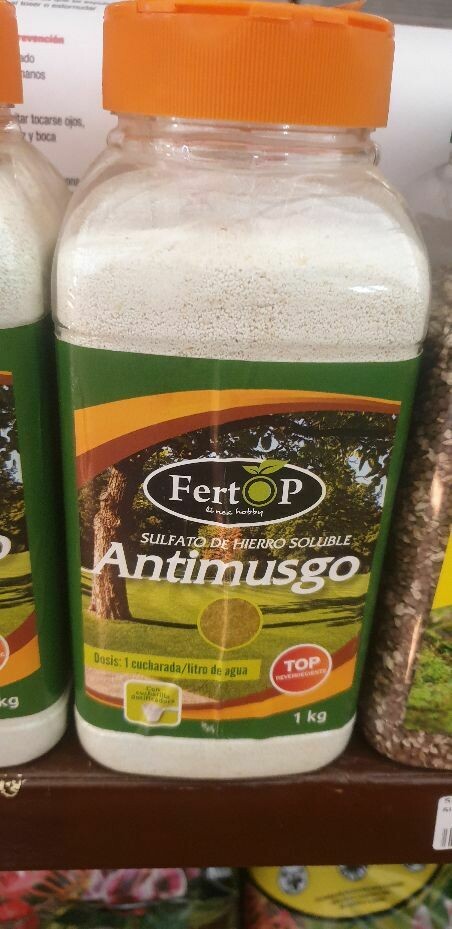 Sulfato de hierro antimusgo 1kg fertop