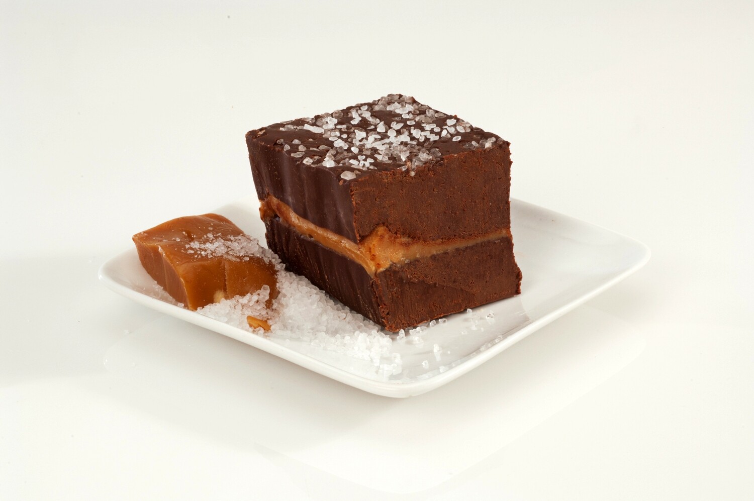Dark Chocolate Fudge with Caramel and Sea Salt Dark Chocolate Fudge with Caramel and Sea Salt