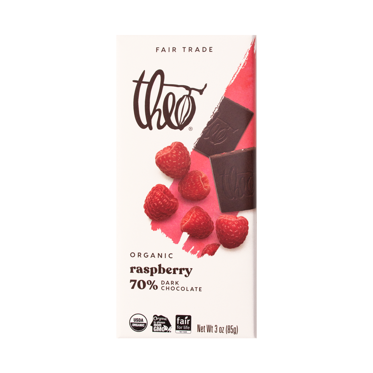Theo Raspberry 70% Dark Chocolate Bar Theo Raspberry 70% Dark Chocolate Bar