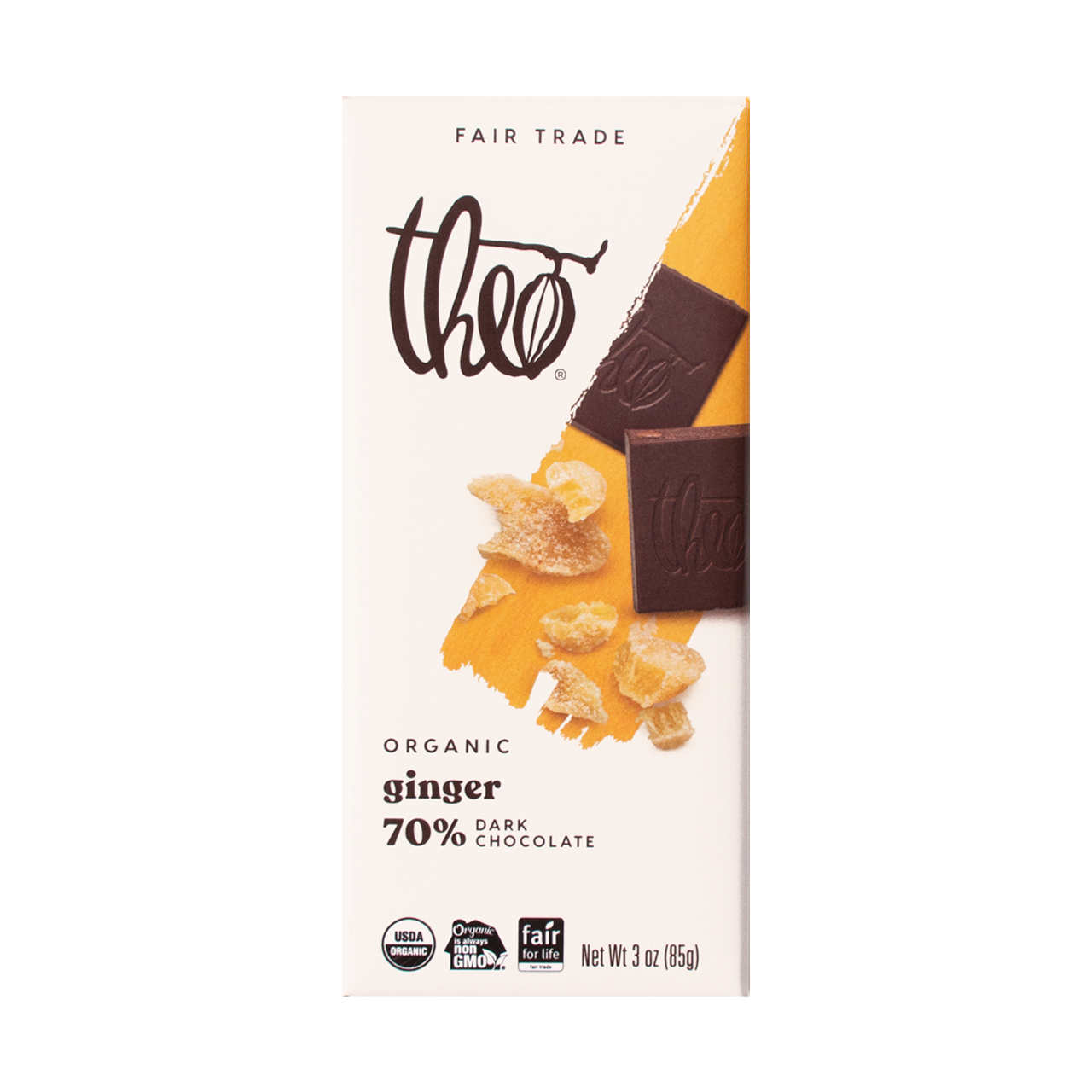 Theo Ginger 70% Dark Chocolate Bar Theo Ginger 70% Dark Chocolate Bar