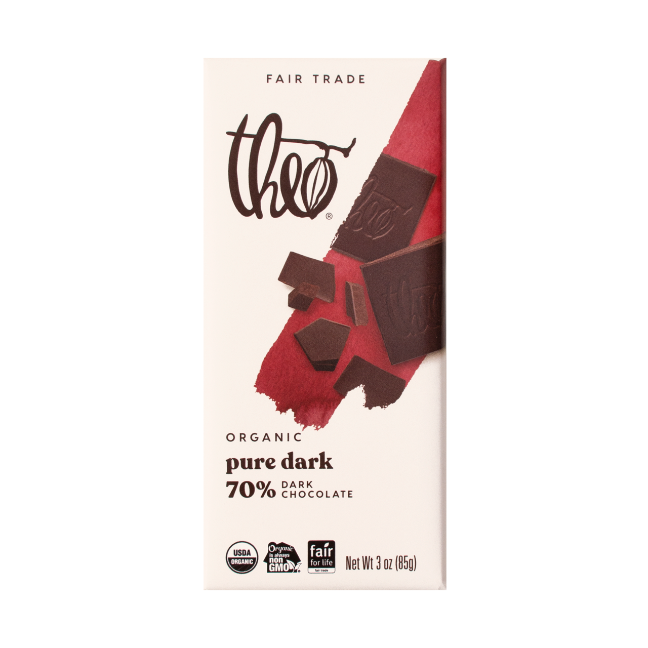 Theo Pure 70% Dark Chocolate Bar Theo Pure 70% Dark Chocolate Bar