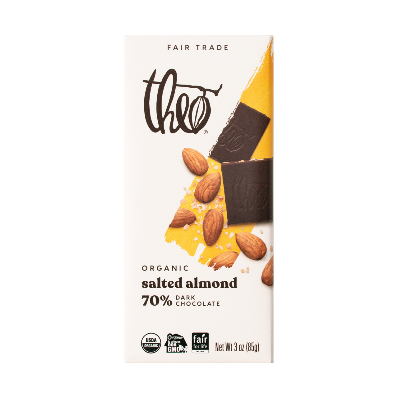 Theo Dark Chocolate Salted Almond 70% Dark Chocolate Bar Theo Dark Chocolate Salted Almond 70% Dark Chocolate Bar