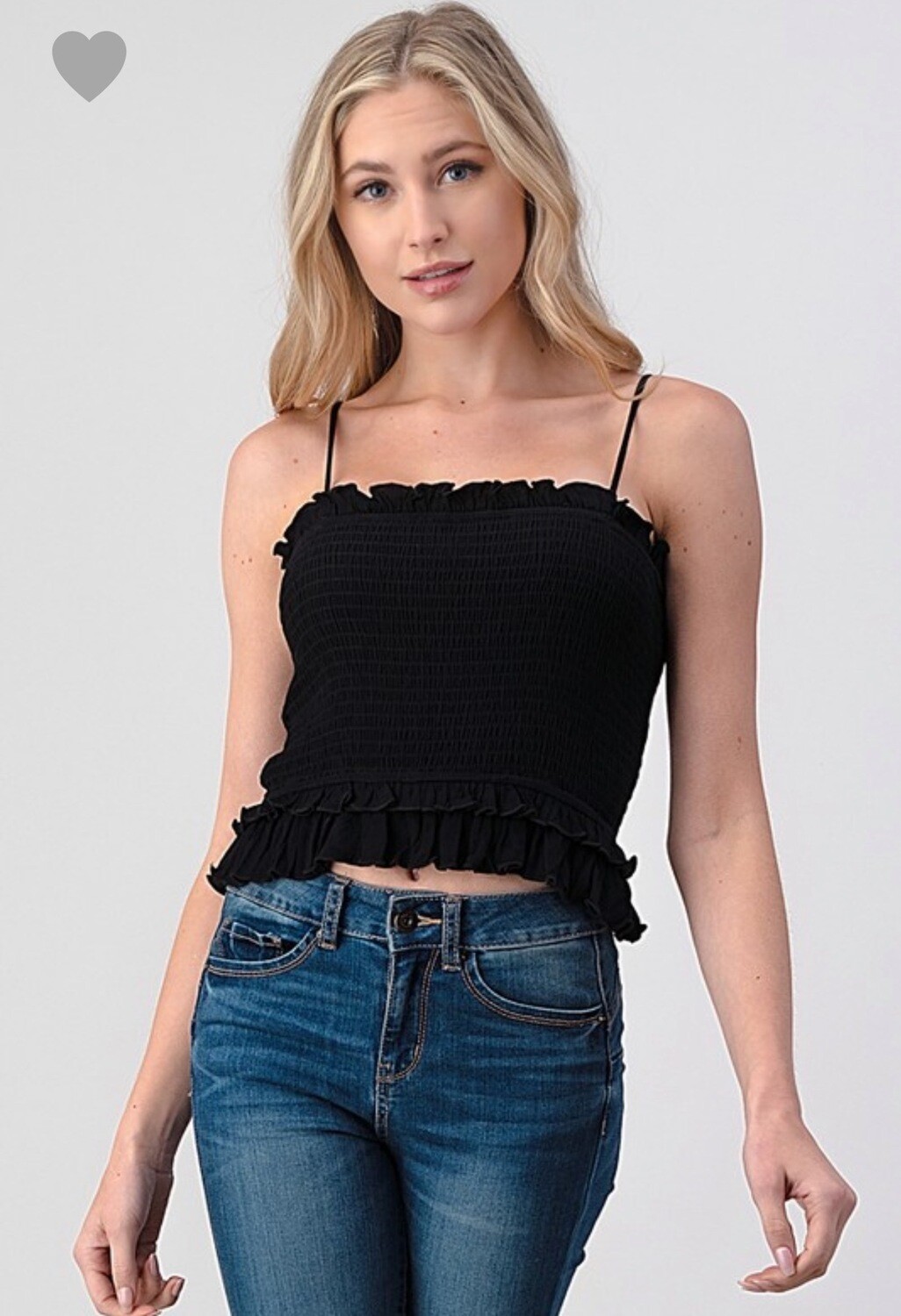 Smocked, Ruffle Tube Top With Adjustsble Straps