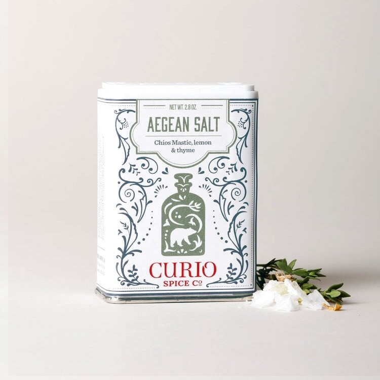 Curio Aegean Salt - Cyprus Salt with Lemon, Thyme & Mastic Curio Aegean Salt - Cyprus Salt with Lemon, Thyme & Mastic