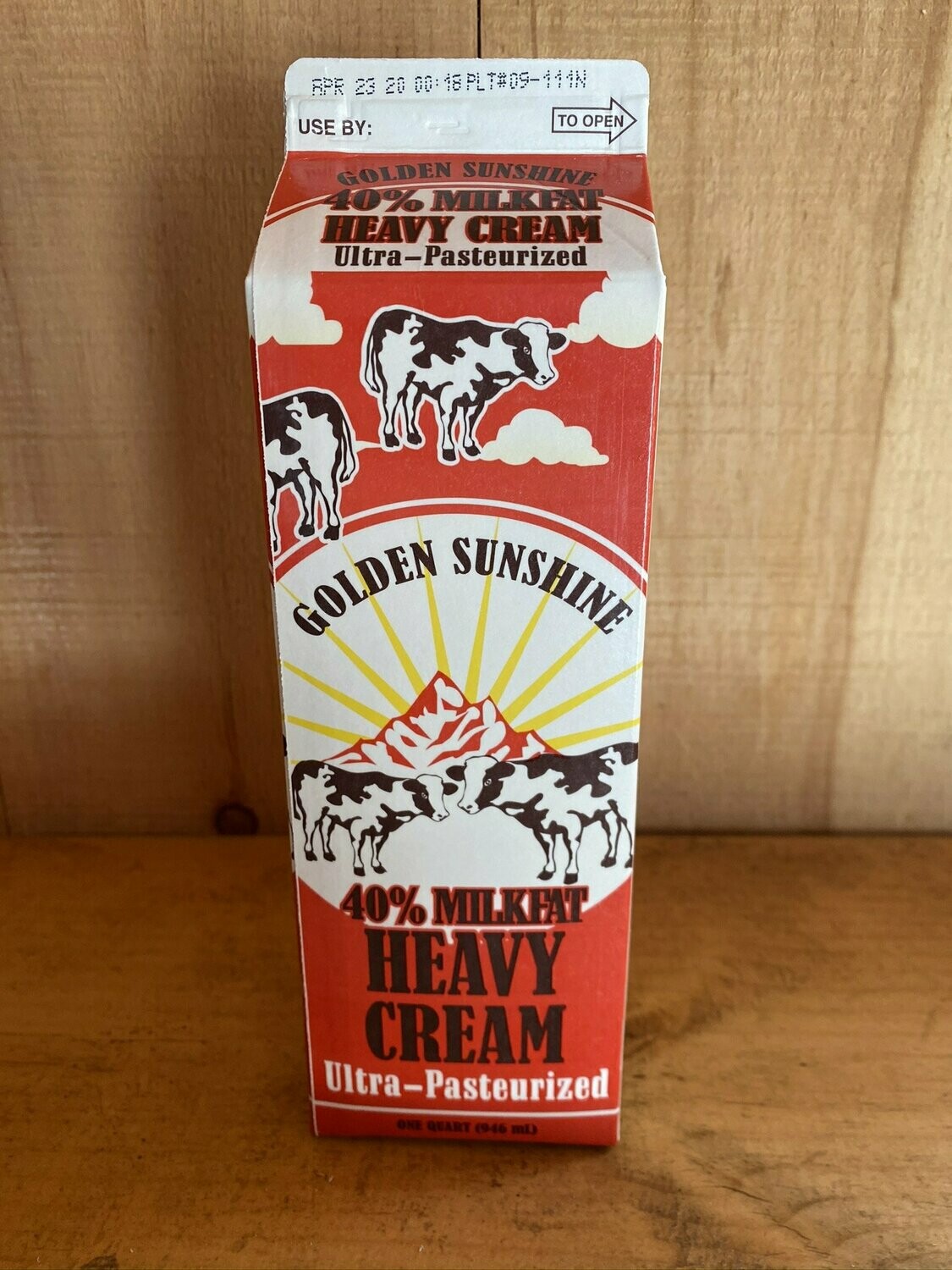 Heavy Cream | One Quart | Golden Sunshine Heavy Cream | One Quart | Golden Sunshine