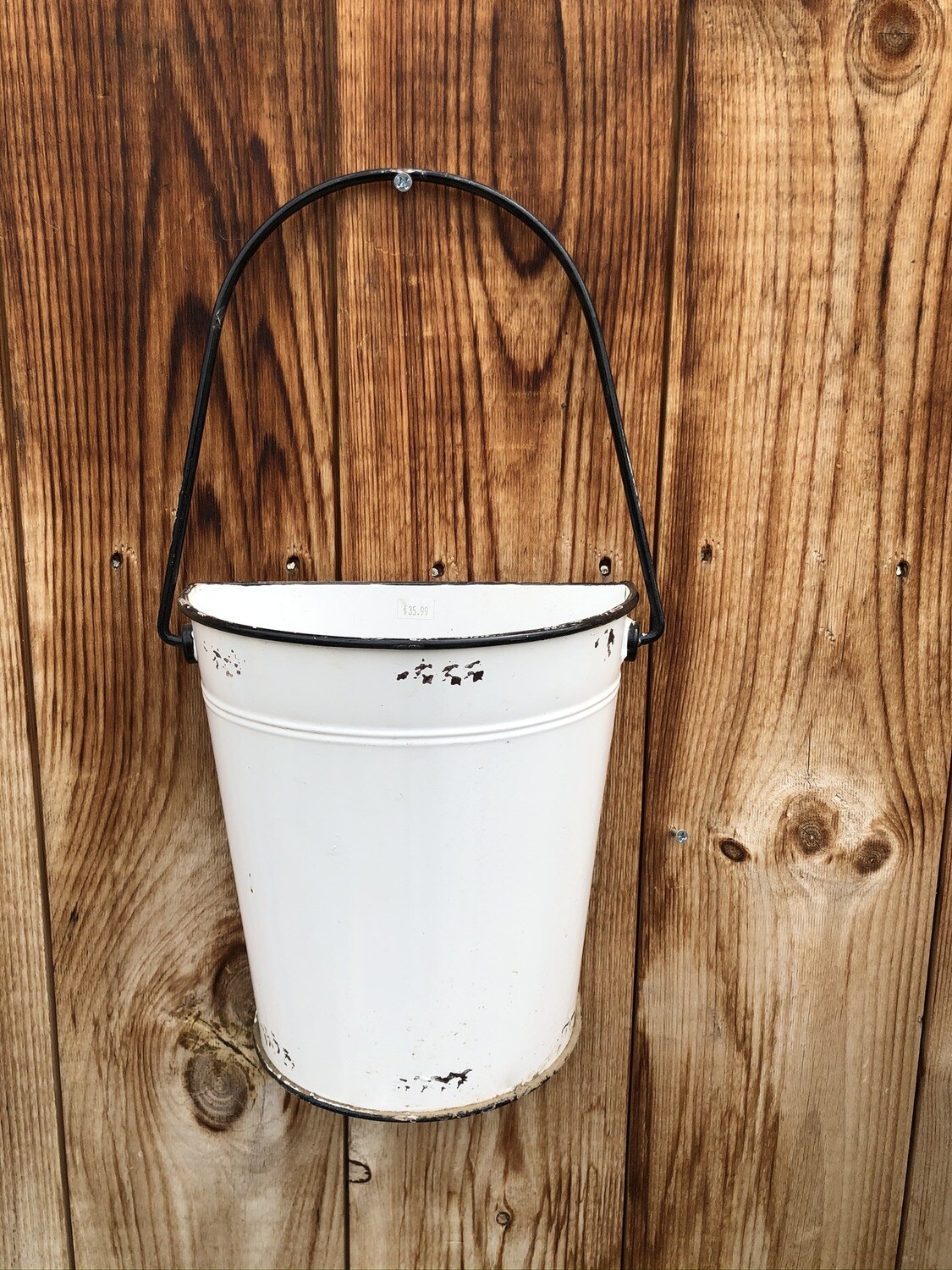Garden Decor | Enamel Half Bucket Wall Planter Garden Decor | Enamel Half Bucket Wall Planter