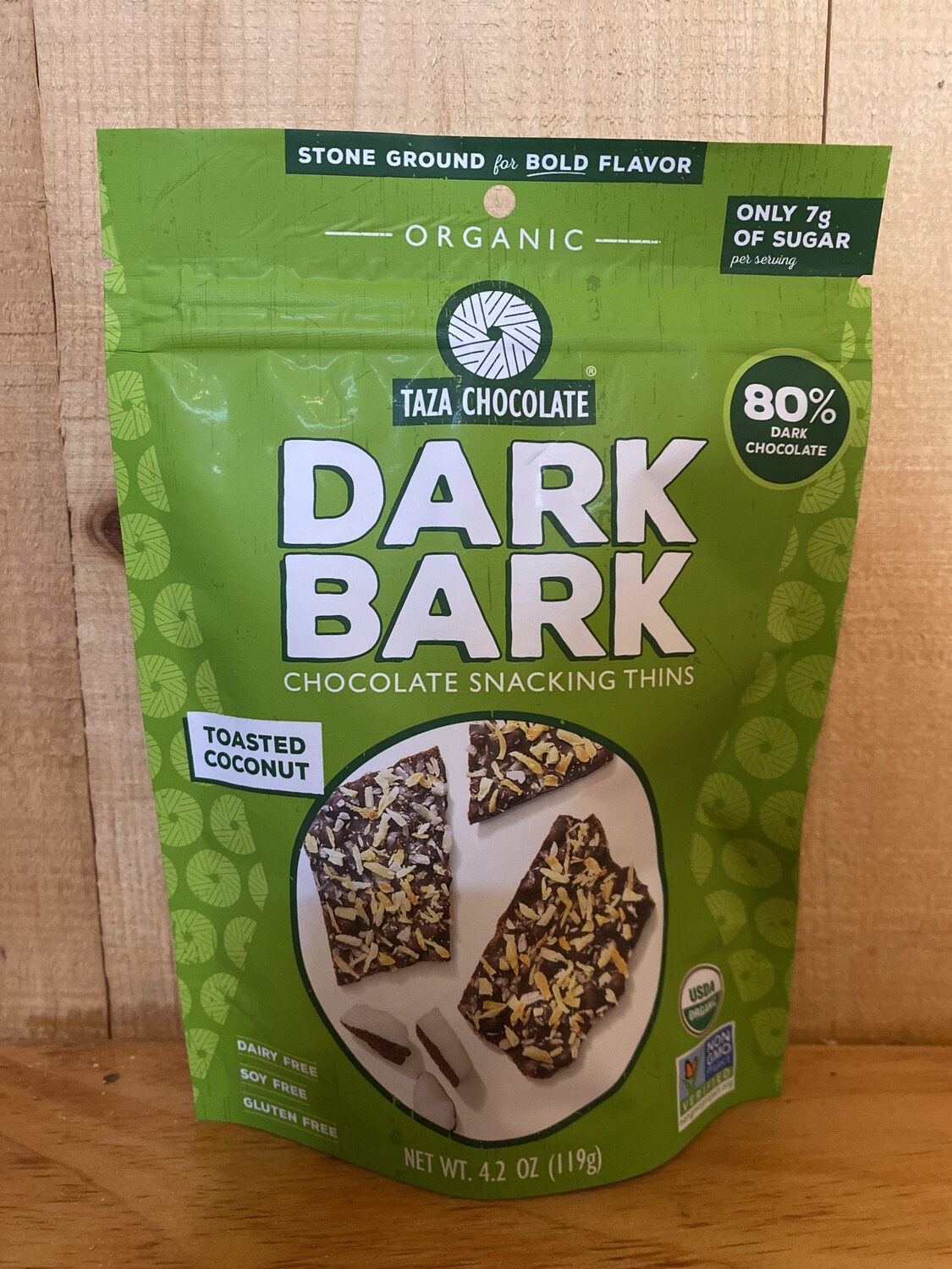 Taza Dark Bark Toasted Coconut Snacking Thins | 4.2oz Taza Dark Bark Toasted Coconut Snacking Thins | 4.2oz