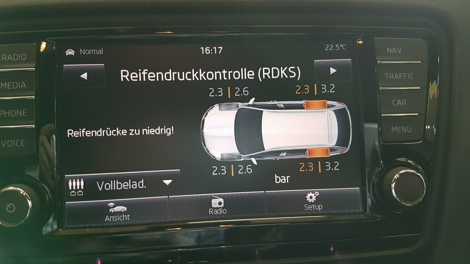 Aktive Reifendruckkontrolle