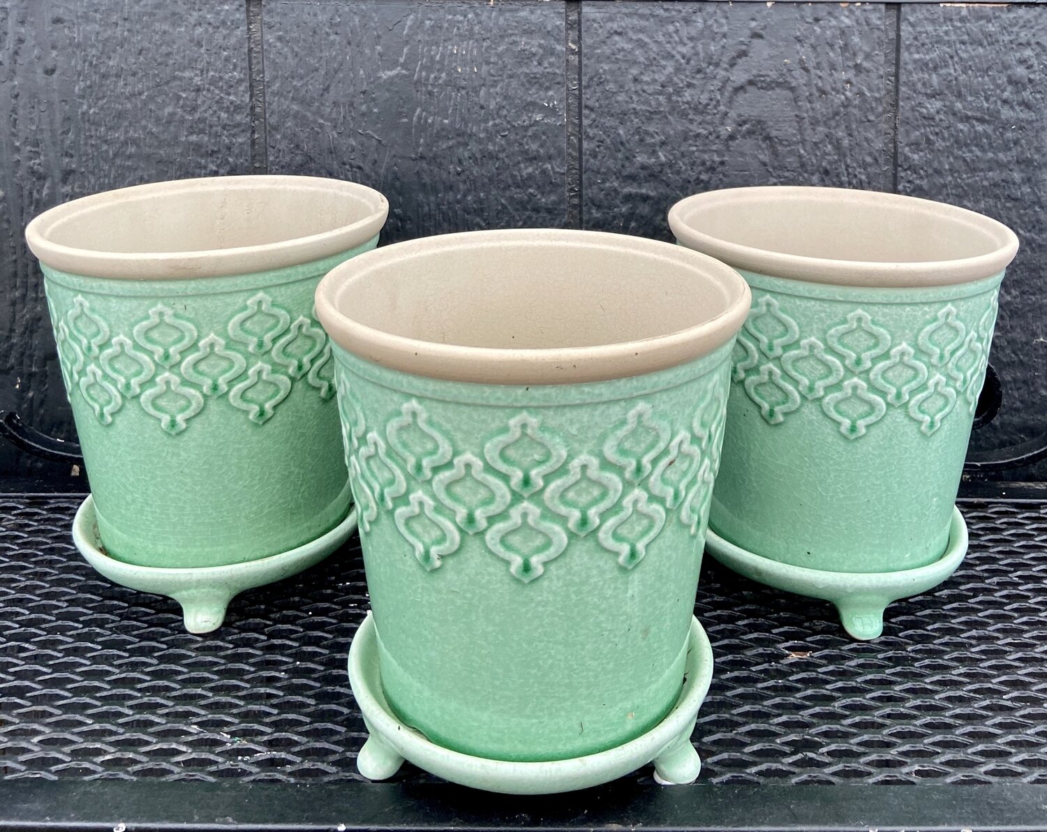 Ceramic Indo Planter-Jade green Ceramic Indo Planter-Jade green