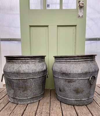 Galvanized, textured metal W/ Handles Galvanized, textured metal W/ Handles