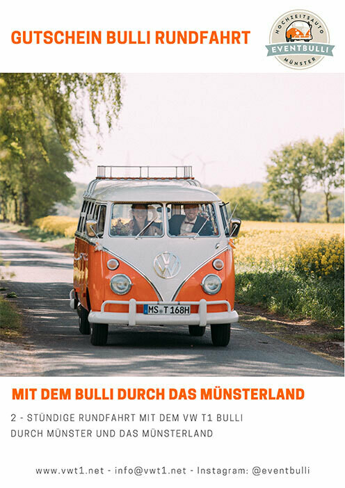 2 stündige Oldtimer Rundfahrt – Im VW T1 Bulli durch Münster und das Münsterland 2 stündige Oldtimer Rundfahrt – Im VW T1 Bulli durch Münster und das Münsterland