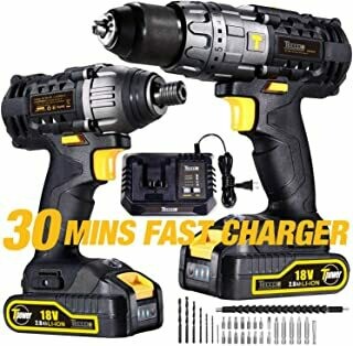 Perceuse Visseuse sans Fil, TECCPO Professional 18V Perceuse sans Fil 60Nm, Visseuse a Chocs 180Nm, 2 Batterie 2.0Ah, 30min Charge Rapide, 29 Asseccoires, Vitesse variable - TDCK01P Perceuse Visseuse sans Fil, TECCPO Professional 18V Perceuse sans Fil 60Nm, Visseuse a Chocs 180Nm, 2 Batterie 2.0Ah, 30min Charge Rapide, 29 Asseccoires, Vitesse variable - TDCK01P