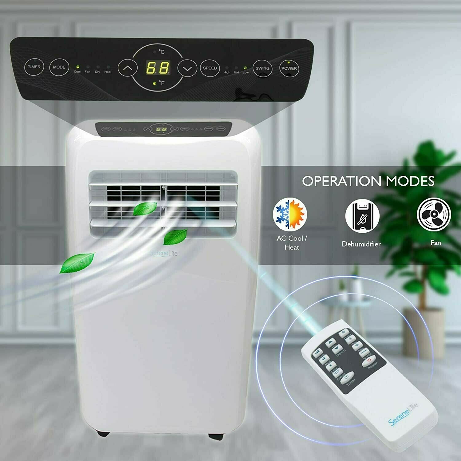 Portable Air Conditioner 4 In 1 Ac Unit With Built In Dehumidifier Fan Modes Remote Control