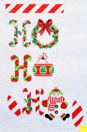 Ho Ho Ho Stocking (Handpainted by Lees Needlearts) Ho Ho Ho Stocking (Handpainted by Lees Needlearts)