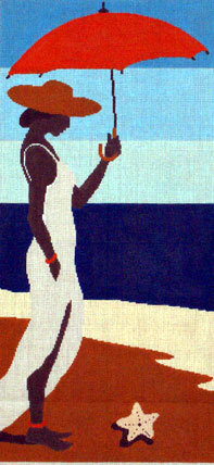 Lady with Umbrella (Handpainted by Lee's Needle Arts) Lady with Umbrella (Handpainted by Lee's Needle Arts)