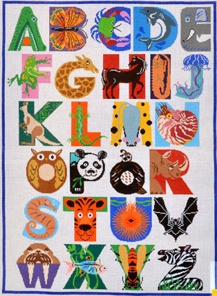 Animal Alphabet Rug/Wall Hanging (handpainted by Treglown Designs) Animal Alphabet Rug/Wall Hanging (handpainted by Treglown Designs)