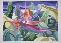 Bird of Paradise Rug (handpainted by Jean Smith) Bird of Paradise Rug (handpainted by Jean Smith)