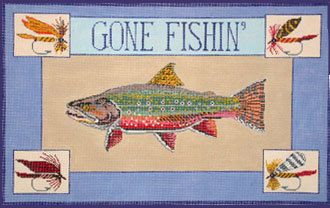 Gone Fishin, Trout (Handpainted canvas by Danji) Gone Fishin, Trout (Handpainted canvas by Danji)