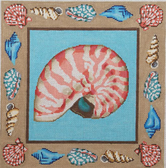 Nautilus Shell Pillow (Handpainted by Gayla Elliott Designs) Nautilus Shell Pillow (Handpainted by Gayla Elliott Designs)