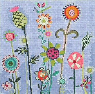 Amy's Blue Garden (Handpainted by Birds of a Feather) Amy's Blue Garden (Handpainted by Birds of a Feather)