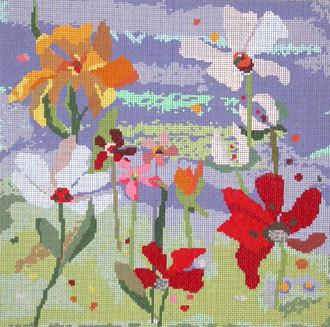 Collage Bouquet/Blue (Handpainted by Birds of a Feather) Collage Bouquet/Blue (Handpainted by Birds of a Feather)