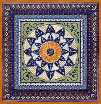 Floral with Border (Handpainted from Canvasworks /Traditions) Floral with Border (Handpainted from Canvasworks /Traditions)