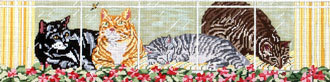 Kittens in Window (Handpainted by Needle Crossings) Kittens in Window (Handpainted by Needle Crossings)