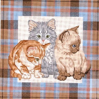 Kittens on Plaid (handpainted by Meredith Collection) Kittens on Plaid (handpainted by Meredith Collection)
