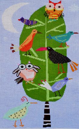Night Birds (Handpainted Needlepoint by Birds of a Feather) Night Birds (Handpainted Needlepoint by Birds of a Feather)