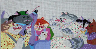Stitchin Cats (handpainted by Julia's Needlework) Stitchin Cats (handpainted by Julia's Needlework)