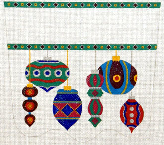 Antiques Ornaments Stocking Cuff (handpainted needlepoint canvas from The Meredith Collection) Antiques Ornaments Stocking Cuff (handpainted needlepoint canvas from The Meredith Collection)