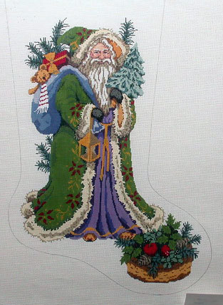 Pere Noel Stocking (handpainted by Gayla Elliot) Pere Noel Stocking (handpainted by Gayla Elliot)